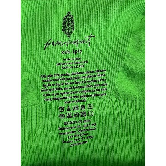 Free People Movement Good Karma Square Neck Bralette Green XS/S - Picture 9 of 11